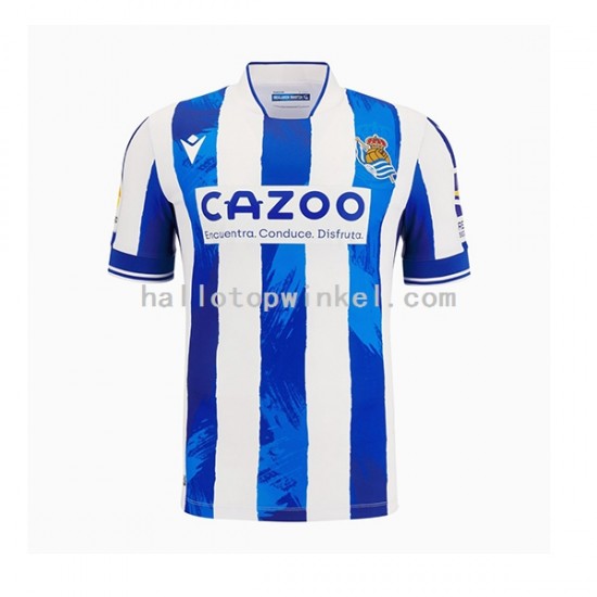Real Sociedad Voetbalshirt Heren Thuis Tenue 2022-2023 Korte Mouw