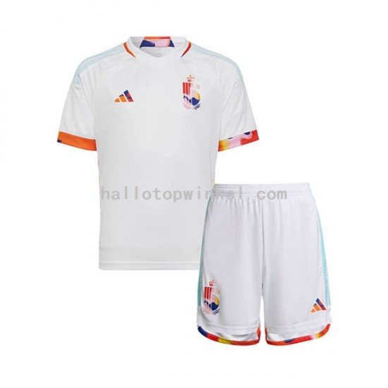 België Voetbalshirt Kleuters/Kids Uit Tenue WK 2022 Korte Mouw