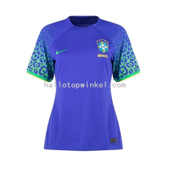 Brazilië Voetbalshirt Dames Uit Tenue WK 2022 Korte Mouw