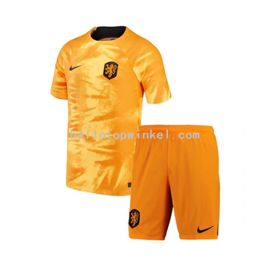 Nederland Voetbalshirt Kleuters/Kids Thuis Tenue WK 2022 Korte Mouw