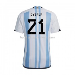 Argentinië Voetbalshirt Dybala 21 Heren Thuis Tenue WK 2022 Korte Mouw