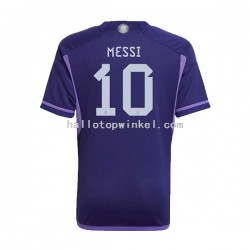 Argentinië Voetbalshirt Lionel Messi 10 Heren Uit Tenue WK 2022 Korte Mouw