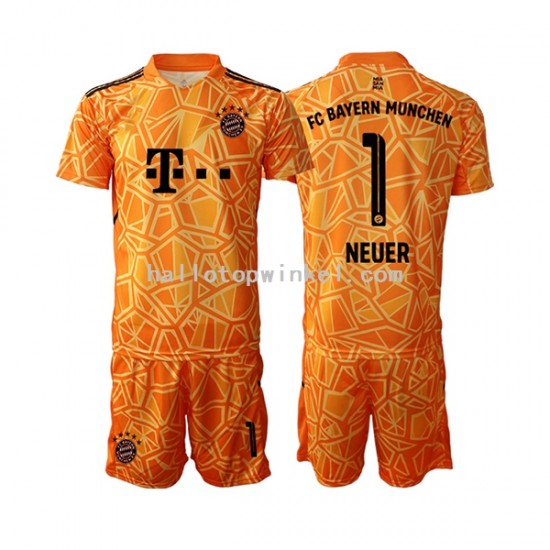 FC Bayern München Voetbalshirt Manuel Neuer 1 Doelman Kleuters/Kids Uit Tenue 2022-2023 Korte Mouw