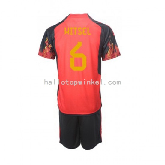 België Voetbalshirt Axel Witsel 6 Kleuters/Kids Thuis Tenue WK 2022 Korte Mouw