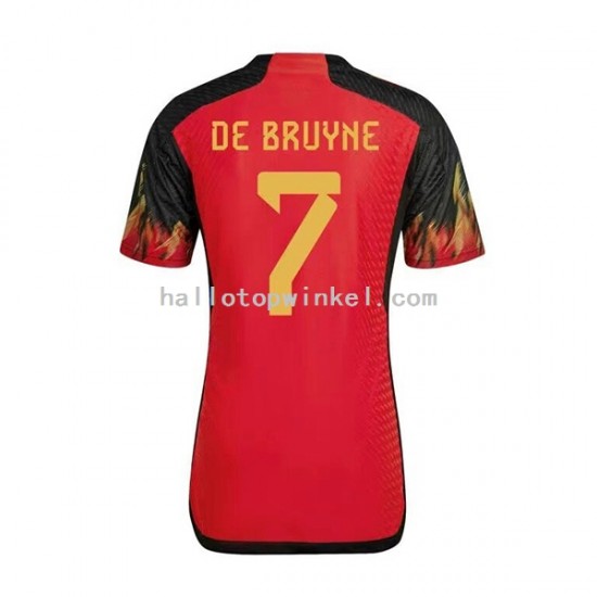 België Voetbalshirt De Bruyne 7 Heren Thuis Tenue WK 2022 Korte Mouw