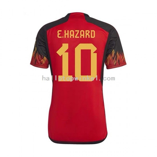 België Voetbalshirt Hazard 10 Heren Thuis Tenue WK 2022 Korte Mouw