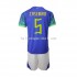 Brazilië Voetbalshirt Casemiro 5 Kleuters/Kids Uit Tenue WK 2022 Korte Mouw