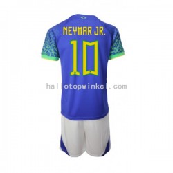Brazilië Voetbalshirt Neymar JR 10 Kleuters/Kids Uit Tenue WK 2022 Korte Mouw