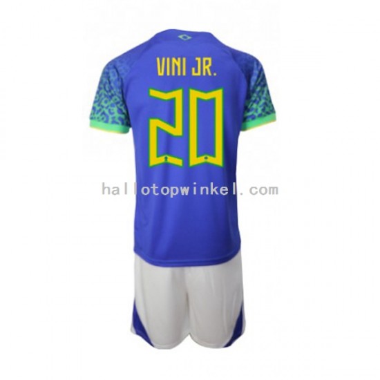 Brazilië Voetbalshirt Vinicius Junior 20 Kleuters/Kids Uit Tenue WK 2022 Korte Mouw