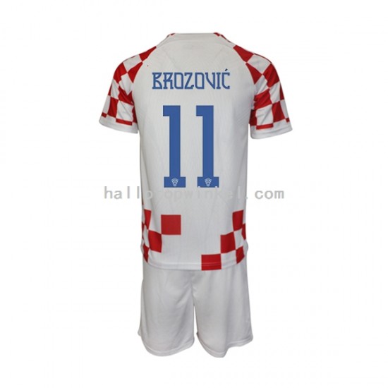 Kroatië Voetbalshirt Brozovic 11 Kleuters/Kids Thuis Tenue WK 2022 Korte Mouw