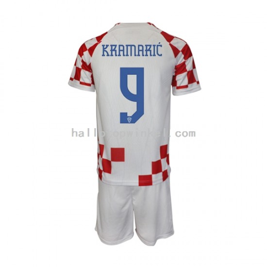 Kroatië Voetbalshirt Kramaric 9 Kleuters/Kids Thuis Tenue WK 2022 Korte Mouw