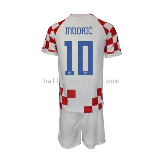 Kroatië Voetbalshirt Modrić 10 Kleuters/Kids Thuis Tenue WK 2022 Korte Mouw