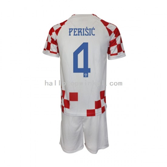 Kroatië Voetbalshirt Perisic 4 Kleuters/Kids Thuis Tenue WK 2022 Korte Mouw
