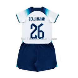 Engeland Voetbalshirt Bellingham 26 Kleuters/Kids Thuis Tenue WK 2022 Korte Mouw
