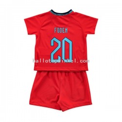 Engeland Voetbalshirt Foden 20 Kleuters/Kids Uit Tenue WK 2022 Korte Mouw