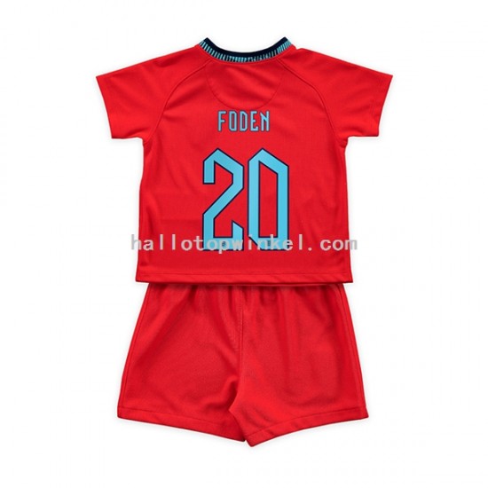 Engeland Voetbalshirt Foden 20 Kleuters/Kids Uit Tenue WK 2022 Korte Mouw