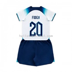 Engeland Voetbalshirt Foden 20 Kleuters/Kids Thuis Tenue WK 2022 Korte Mouw
