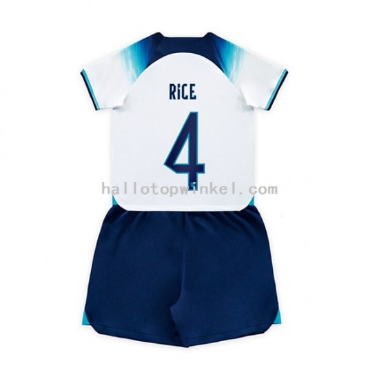 Engeland Voetbalshirt Rice 4 Kleuters/Kids Thuis Tenue WK 2022 Korte Mouw