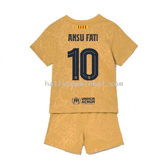 FC Barcelona Voetbalshirt Ansu Fat 10 Kleuters/Kids Uit Tenue 2022-2023 Korte Mouw