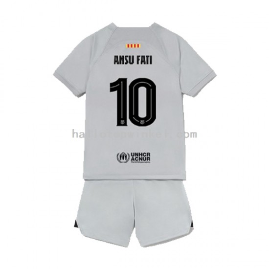 FC Barcelona Voetbalshirt Ansu Fat 10 Kleuters/Kids Derde Tenue 2022-2023 Korte Mouw