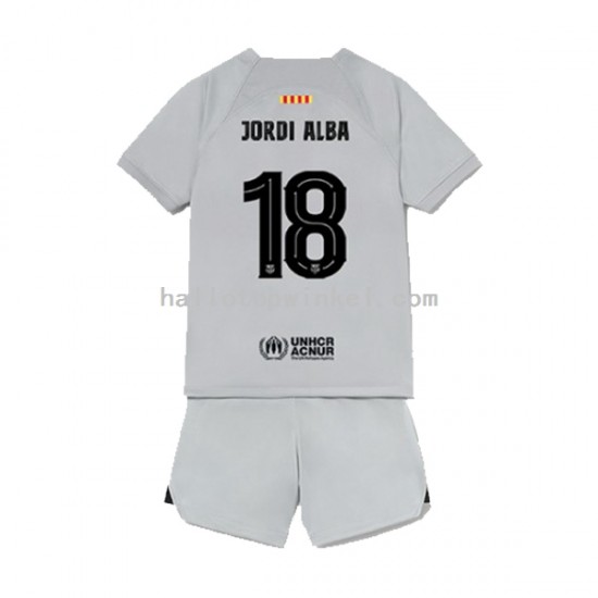 FC Barcelona Voetbalshirt Jordi Alba 18 Kleuters/Kids Derde Tenue 2022-2023 Korte Mouw