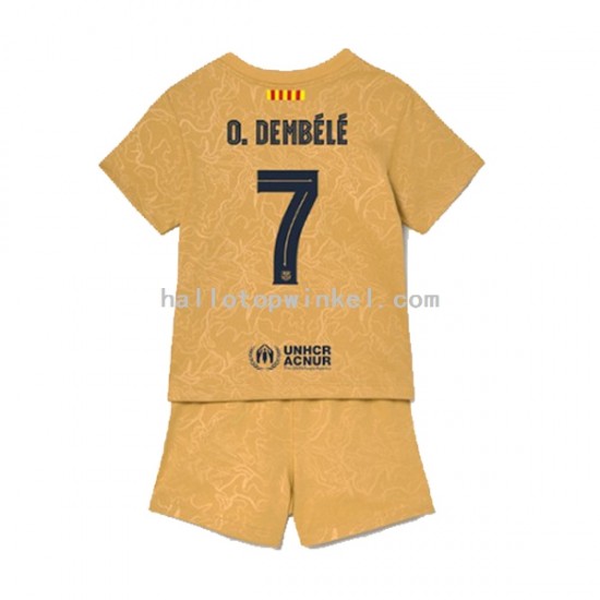 FC Barcelona Voetbalshirt Ousmane Dembele 7 Kleuters/Kids Uit Tenue 2022-2023 Korte Mouw
