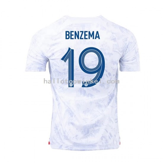 Frankrijk Voetbalshirt Benzema 19 Heren Uit Tenue WK 2022 Korte Mouw