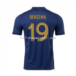 Frankrijk Voetbalshirt Benzema 19 Heren Thuis Tenue WK 2022 Korte Mouw