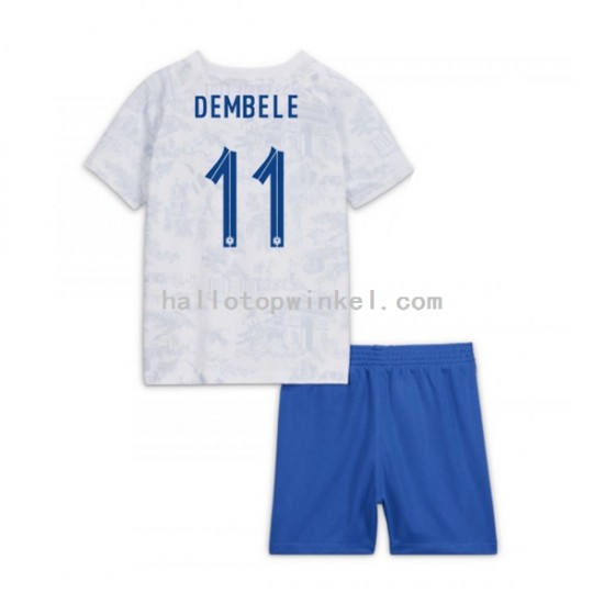 Frankrijk Voetbalshirt Dembele 11 Kleuters/Kids Uit Tenue WK 2022 Korte Mouw
