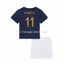 Frankrijk Voetbalshirt Dembele 11 Kleuters/Kids Thuis Tenue WK 2022 Korte Mouw