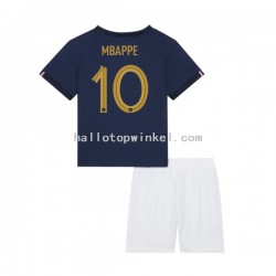 Frankrijk Voetbalshirt Mbappé 10 Kleuters/Kids Thuis Tenue WK 2022 Korte Mouw
