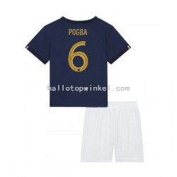Frankrijk Voetbalshirt Pogba 6 Kleuters/Kids Thuis Tenue WK 2022 Korte Mouw