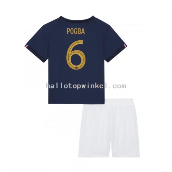 Frankrijk Voetbalshirt Pogba 6 Kleuters/Kids Thuis Tenue WK 2022 Korte Mouw