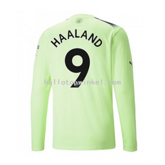 Manchester City Voetbalshirt Haaland 9 Heren Derde Tenue 2022-2023 Lange Mouw