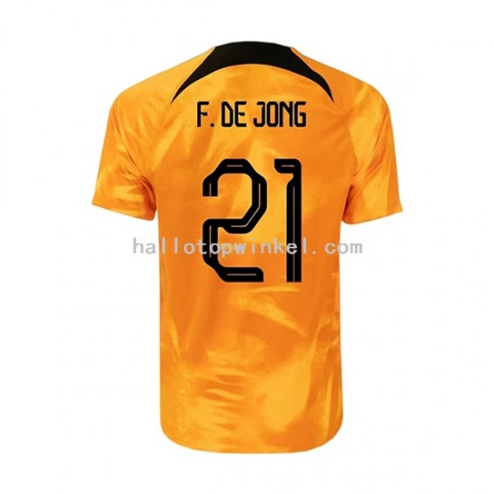 Nederland Voetbalshirt Frenkie de Jong 21 Heren Thuis Tenue WK 2022 Korte Mouw