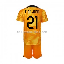 Nederland Voetbalshirt Frenkie de Jong 21 Kleuters/Kids Thuis Tenue WK 2022 Korte Mouw