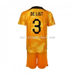 Nederland Voetbalshirt Matthijs de Ligt 3 Kleuters/Kids Thuis Tenue WK 2022 Korte Mouw