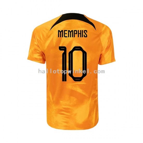 Nederland Voetbalshirt Memphis 10 Heren Thuis Tenue WK 2022 Korte Mouw