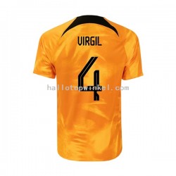 Nederland Voetbalshirt Virgil 4 Heren Thuis Tenue WK 2022 Korte Mouw