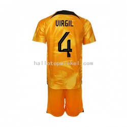 Nederland Voetbalshirt Virgil van Dijk 4 Kleuters/Kids Thuis Tenue WK 2022 Korte Mouw