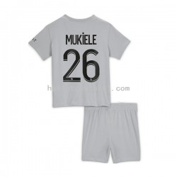 Paris Saint-Germain Voetbalshirt Mukiele 26 Kleuters/Kids Uit Tenue 2022-2023 Korte Mouw