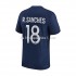 Paris Saint-Germain Voetbalshirt R.Sanches 18 Heren Thuis Tenue 2022-2023 Korte Mouw