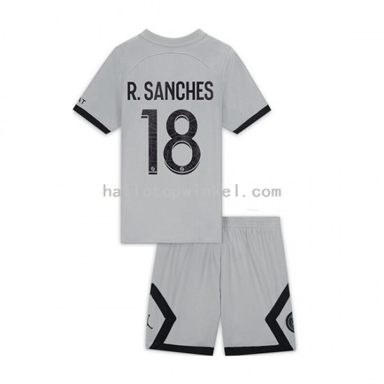 Paris Saint-Germain Voetbalshirt R.Sanches 18 Kleuters/Kids Uit Tenue 2022-2023 Korte Mouw
