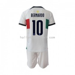 Portugal Voetbalshirt Bernardo 10 Kleuters/Kids Uit Tenue WK 2022 Korte Mouw