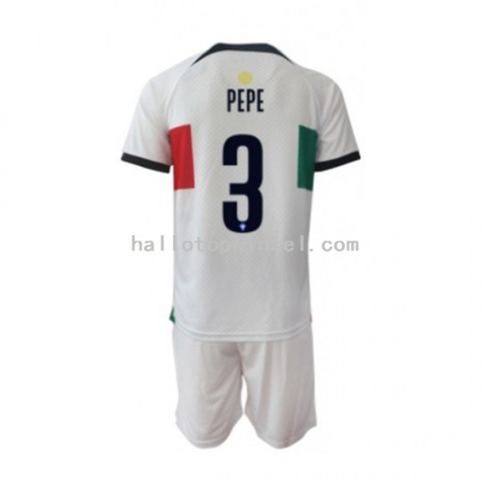 Portugal Voetbalshirt PEPE 3 Kleuters/Kids Uit Tenue WK 2022 Korte Mouw