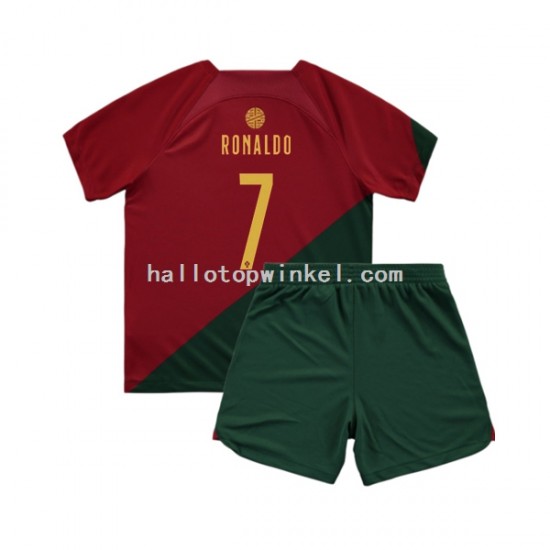 Portugal Voetbalshirt Ronaldo 7 Kleuters/Kids Thuis Tenue WK 2022 Korte Mouw