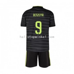 Real Madrid Voetbalshirt Benzema 9 Kleuters/Kids Derde Tenue 2022-2023 Korte Mouw
