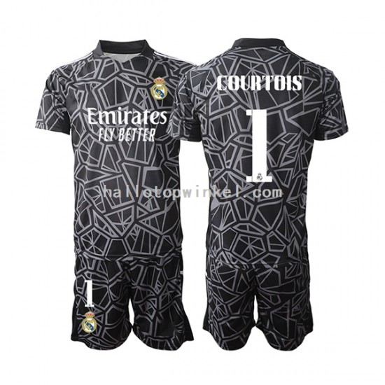 Real Madrid Voetbalshirt Courtois 1 Doelman Kleuters/Kids Uit Tenue 2022-2023 Korte Mouw