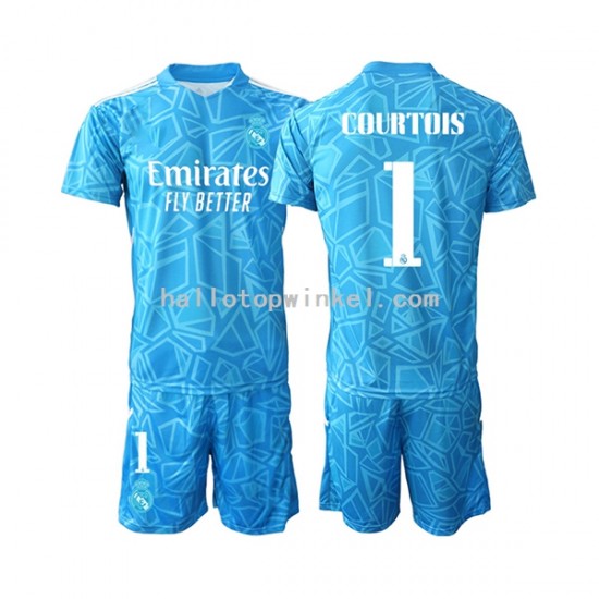 Real Madrid Voetbalshirt Courtois 1 Doelman Kleuters/Kids Thuis Tenue 2022-2023 Korte Mouw