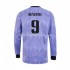Real Madrid Voetbalshirt Karim Benzema 9 Heren Uit Tenue 2022-2023 Lange Mouw